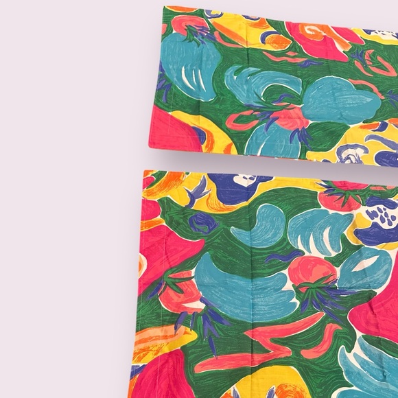Vintage Ralph Lauren Set Of Two Pillowcases Costa Paradiso Tropical - Picture 2 of 10